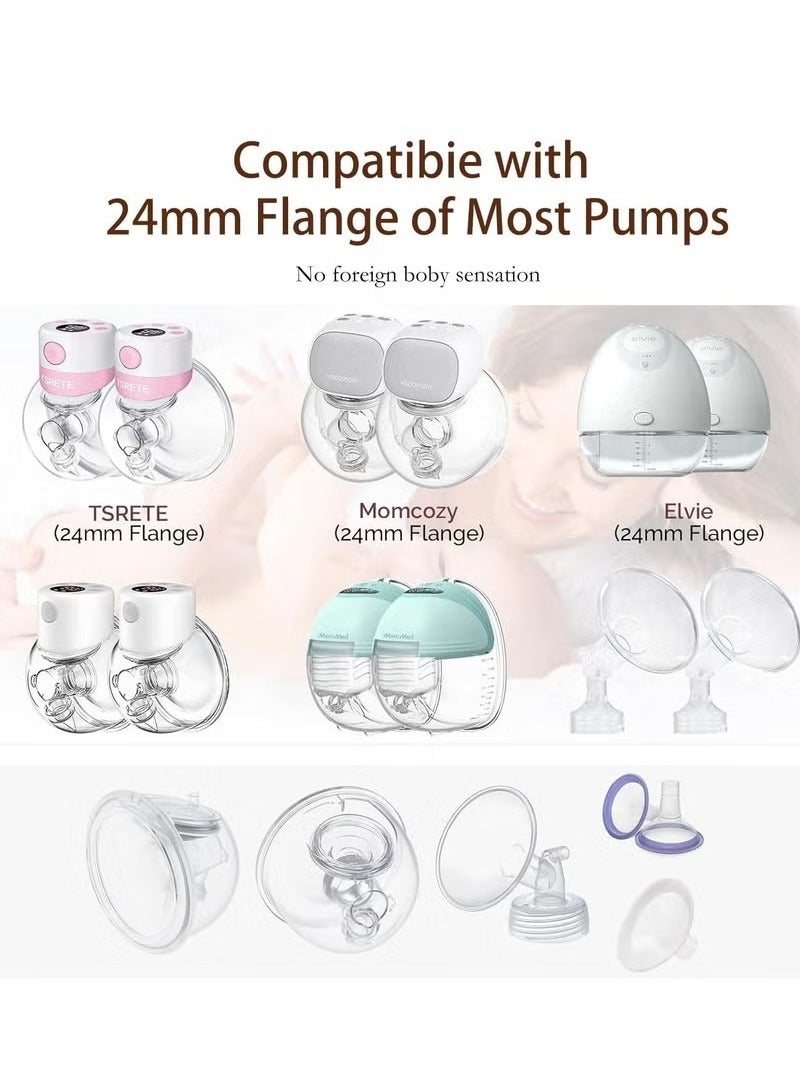 8 Pcs Breast Milk Pump Inserts 15/17/19/21mm, Compatible with Momcozy S12 Pro/S9 Pro/S12/S9 Wearable Breastpump Cup,Reduce 24mm Tunnel Down to Other Size (8pcs, 15/17/19/21mm) - Image 3